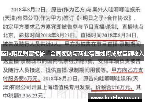 篮球明星财富揭秘：合同赞助与商业帝国如何成就巨额收入