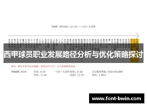 西甲球员职业发展路径分析与优化策略探讨